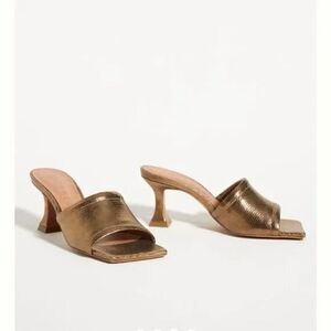 Anthropologie x Vicenza Metallic Mules Gold EU 36